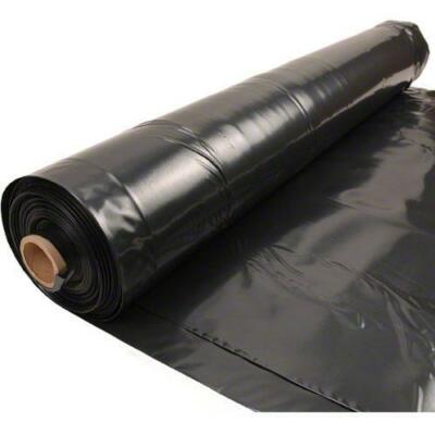 Polyethylene Plastic Sheeting, Black, Flame Retardant, 10' x 100', 4Mil