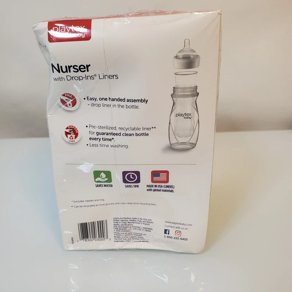 Playtex Baby Nurser Drop-Ins Liners & Silicone Pods Bottles Newborn Gift Set - Image 3 of 4