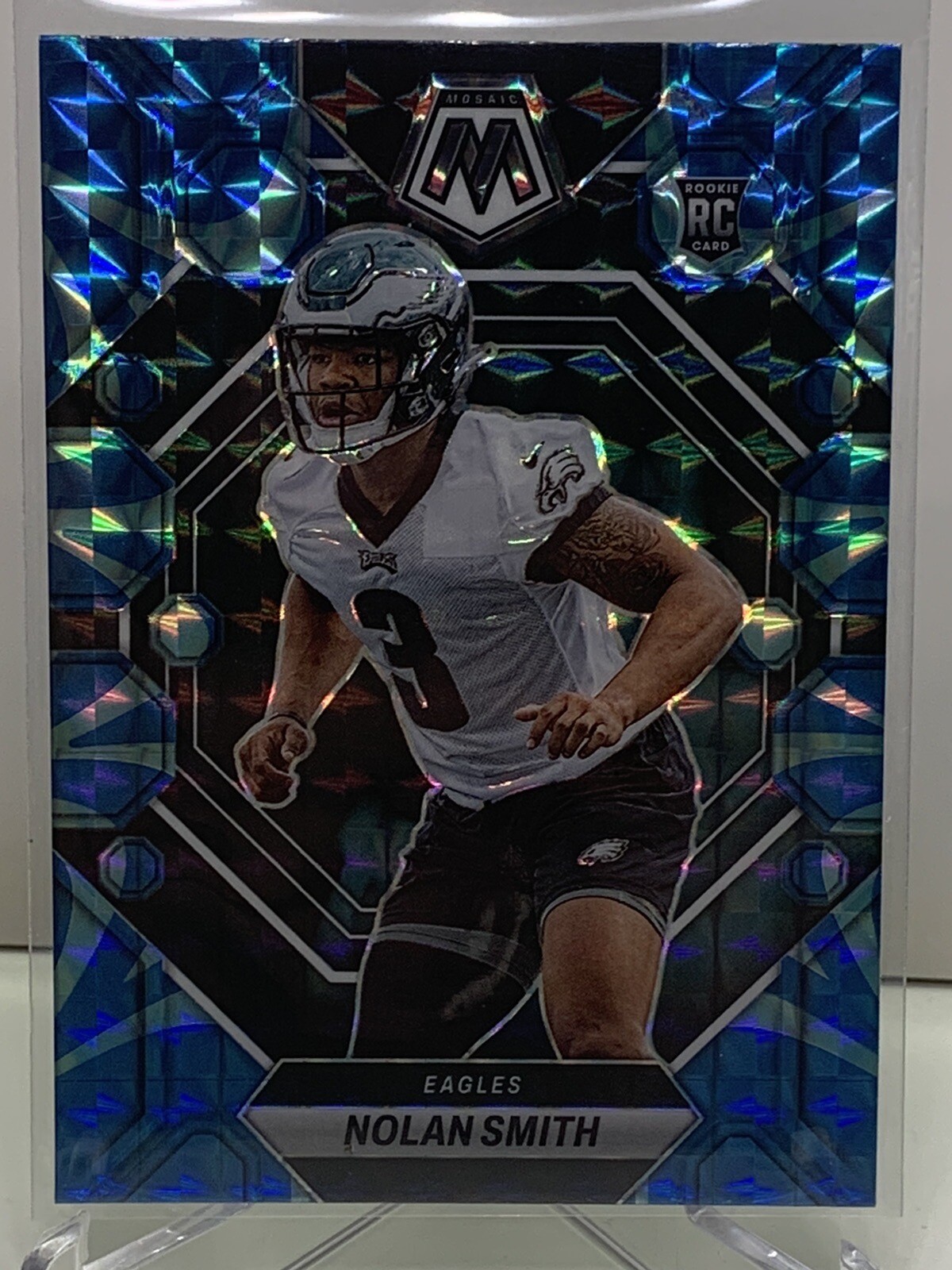 2023 Mosaic Football #353 Nolan Smith REACTIVE BLUE PRIZM RC - Eagles