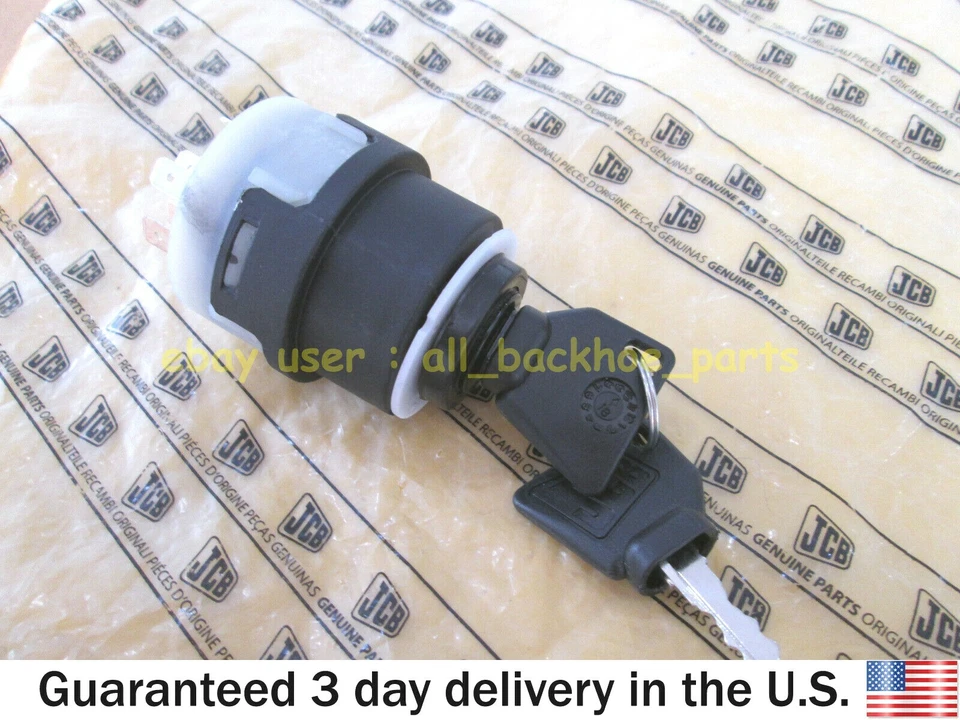 Retroexcavadora JCB - INTERRUPTOR DE ENCENDIDO JCB ORIGINAL Y 2 LLAVES (PARTE# 701/80184 701/45500) Foto 4 de 4