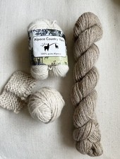 100 Alpaca Yarn Neutral Color Various Farms USA Beige White Cream Lot Of 3