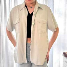 Mark, Fore & Strike Light Blue 100% Silk Button Up Shirt size 6 