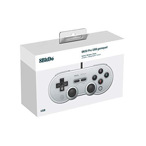 8bitDO SN30 Pro USB Game Pad Wired Game Controller for Windows / Switch (Gray - Picture 3 of 4