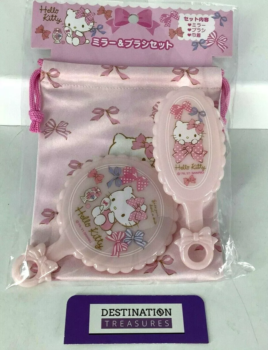 Hello Kitty Child Baby Mirror Hair Brush Vanity Set w Carry Bag
