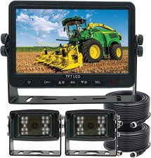 7" Rear View Backup Camera System with 2 AHD 1080P Cameras - IP69K Waterproof...