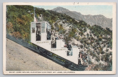#ad #ad Pacific Electric Railway Mountain Cable Car Mt. Lowe Incline California Postcard $6.80