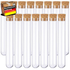 15 St&uuml;ck Kunststoff Reagenzgl&auml;ser mit Korken f&uuml;r DIY, Blumen, Liquids und Gew&uuml;rz