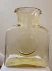 Blenko Glass Double Spout Water Bottle Pitcher Carafe Pale Amber Colored Glass