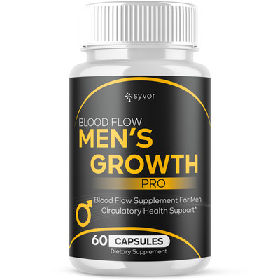 (1 Pack) Blood Flow Men's Growth Pro Advanced Male Support Vitamin 60 Capsules
