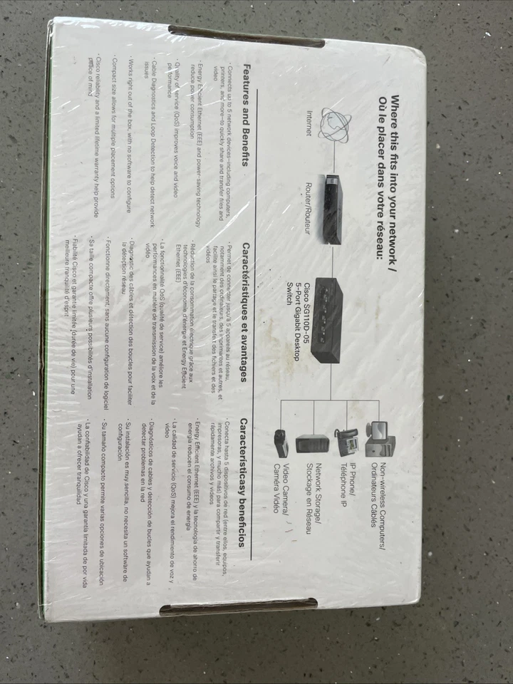 Cisco Small Business 5-Port GigaBit Desktop Switch SG100D-05 NEW - Image 4 of 4