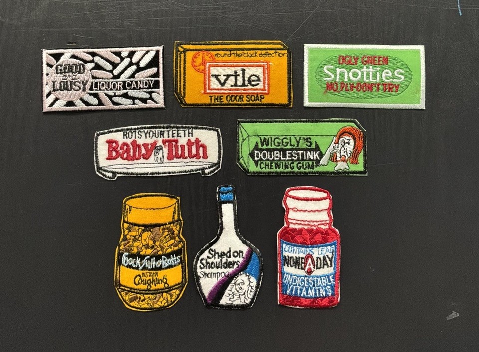 A lot of actual 1970s crude-humor iron-on patches is a time capsule of counterculture irreverence you simply can't manufacture today.