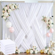 4 PCS 20x10ft White Wrinkle Resistant Polyester Photography Backdrop Curtain