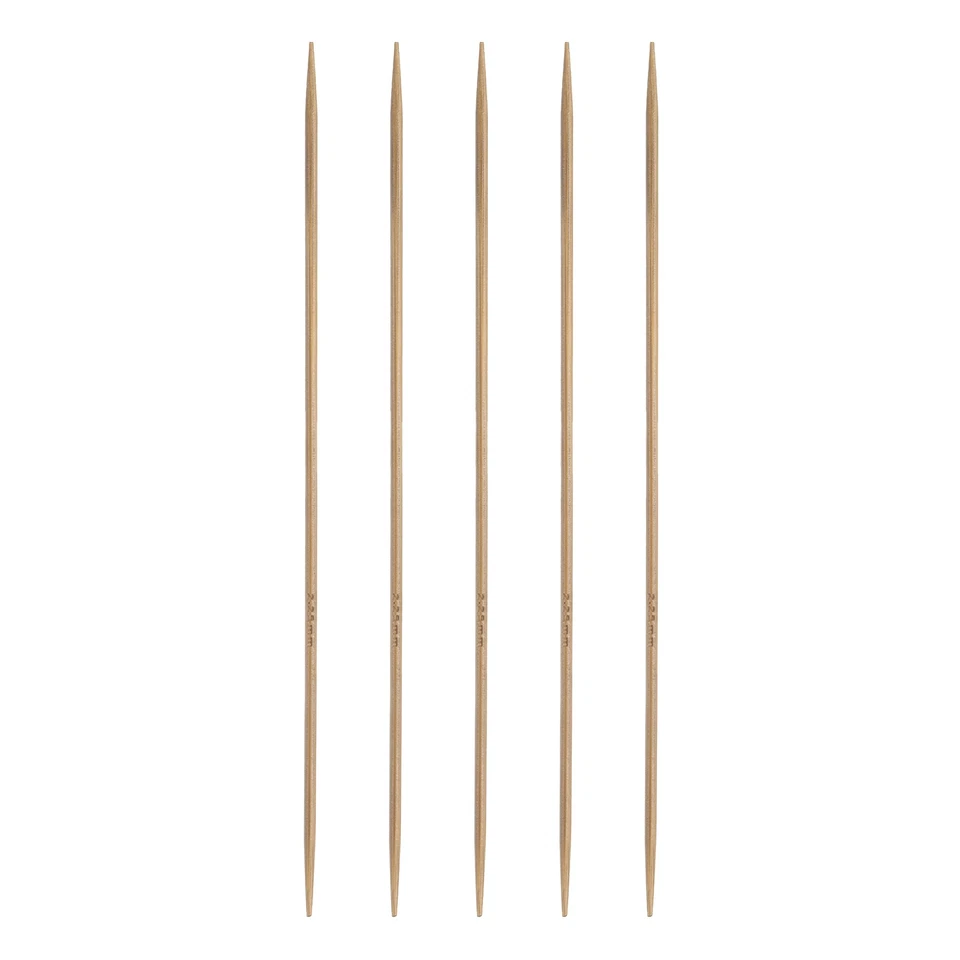 4 Stück Bambus Stricknadeln Doppelspitz Größe US 1 (2,25 mm) 6 Zoll (15 cm)