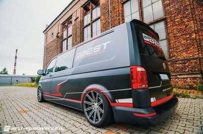 Maxton Design Heckspoiler Lippe passend für VW T6 schwarz Hochglanz