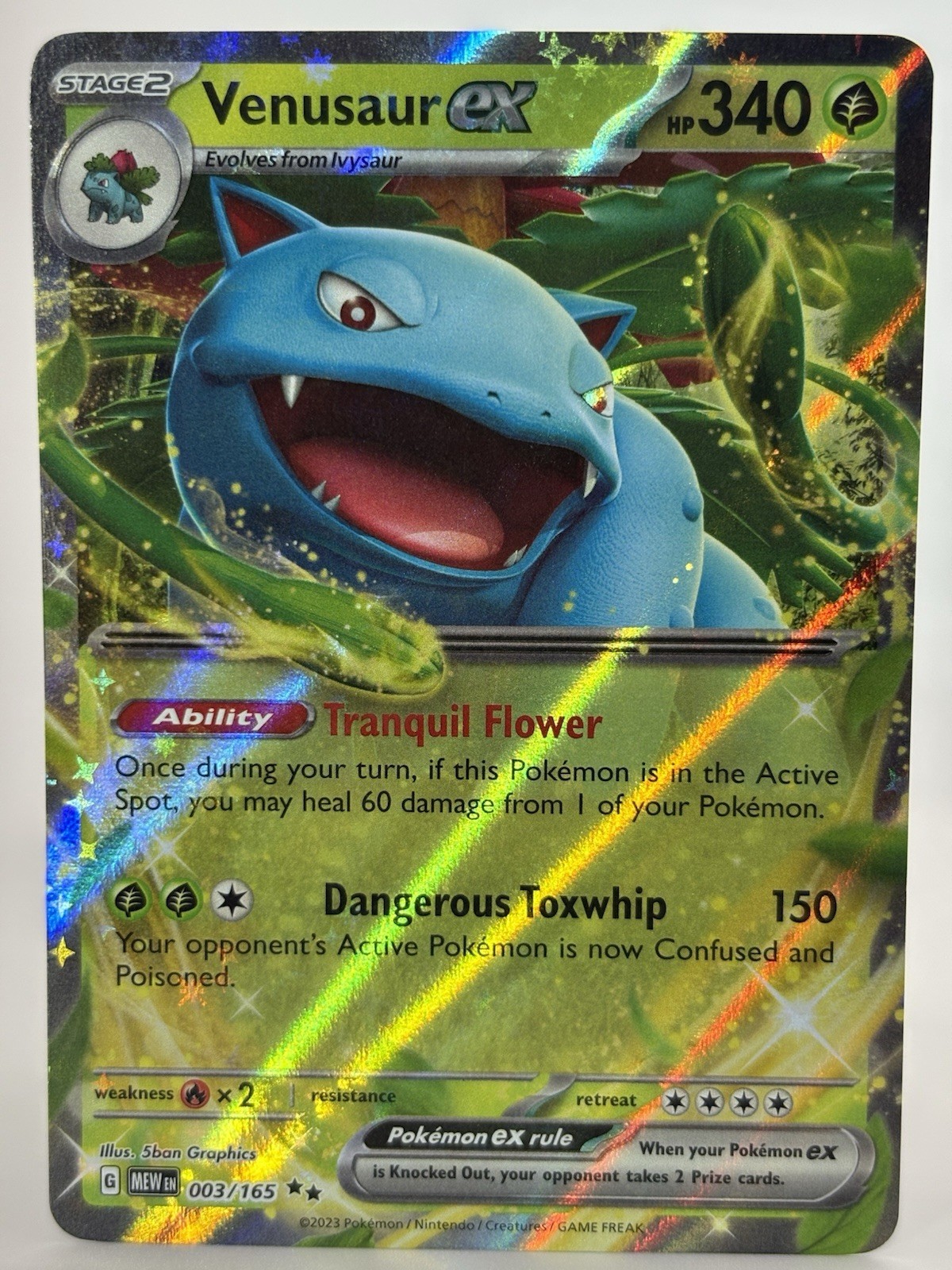 Pokemon TCG - Venusaur ex 003/165 Sv: Scarlet & Violet 151 Holo - NM