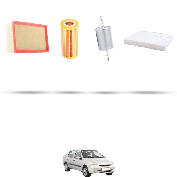 Hoffcar Set Service - 4 Filter FüR Renault Thalia 1.2 16V 55Kw Von 2001-image