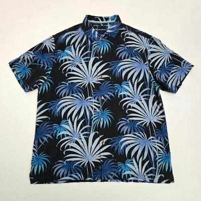 Tommy Bahama Firework Palm Mens XL 100% Silk Short Sleeve Camp Button Down Shirt