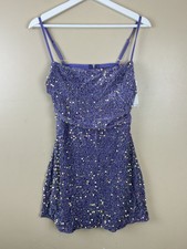 Cider Purple Sequin Thin Strap Backless Mini Dress Size M NWT Party / Night Out