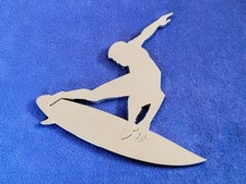 Surfer Car Emblem Sticker Decal Chrome 3D
