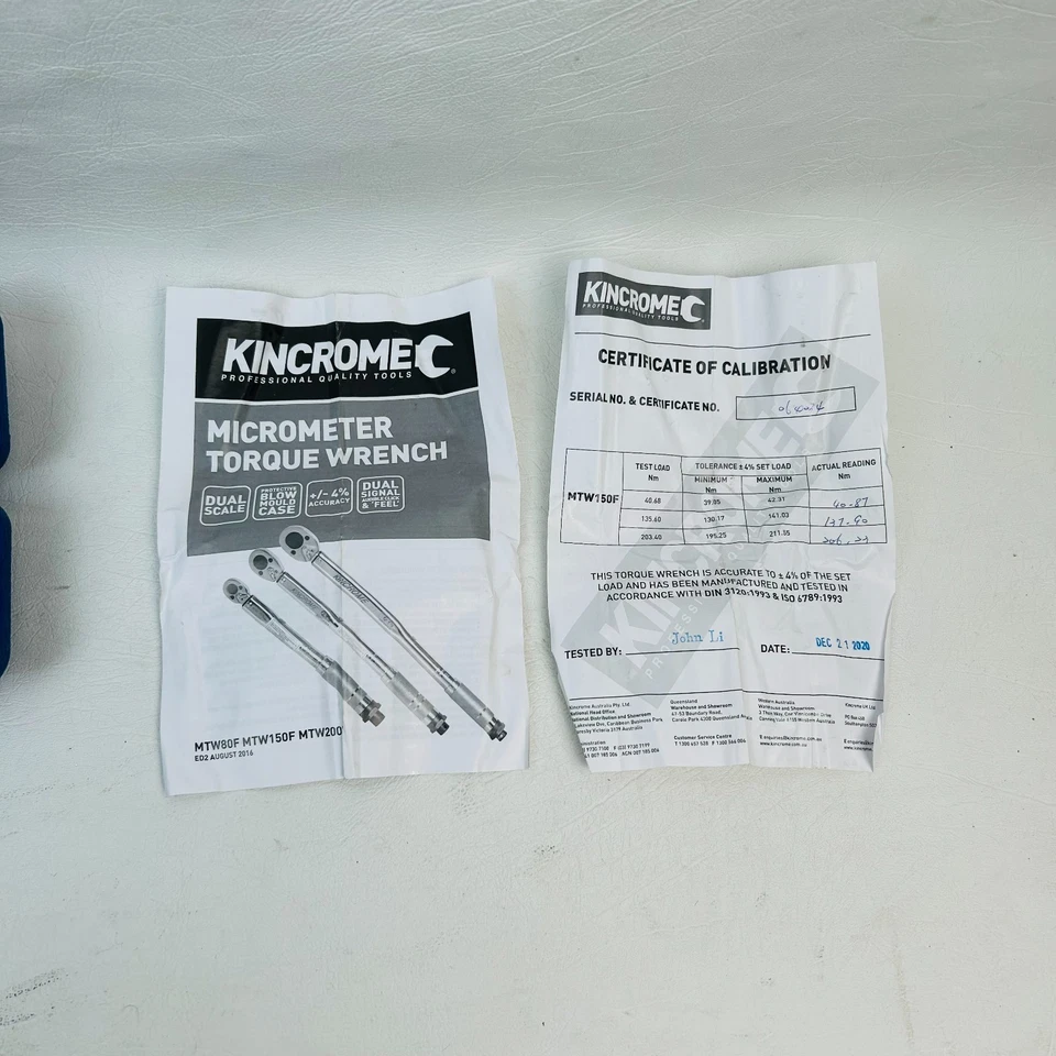 KINCROME MICROMETER TORQUE WRENCH 3/8" DRIVE MTW80F #68442 - image 4 of 4