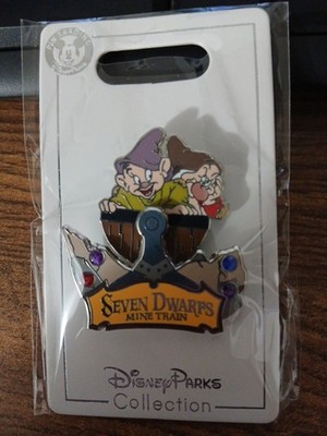 Disney Parks Seven Dwarfs Mine Train Dopey & Grumpy Rocking Pin New On Card
