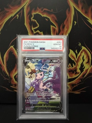 2021 POKEMON SWORD & SHIELD FUSION STRIKE #251 FULL ART/MEW V PSA 10