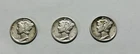 1943 D Mercury Silver Dimes Circulated As Pictured Lot Of Three (SP104)