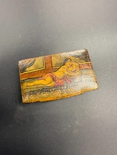 Vintage Kashmiri Papier-Mâché Lacquer Box – Hand-Painted Miniature Lady
