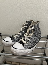All Star Converse Chuck Taylor High Top Black Glitter Shoes US Size 8 566268C