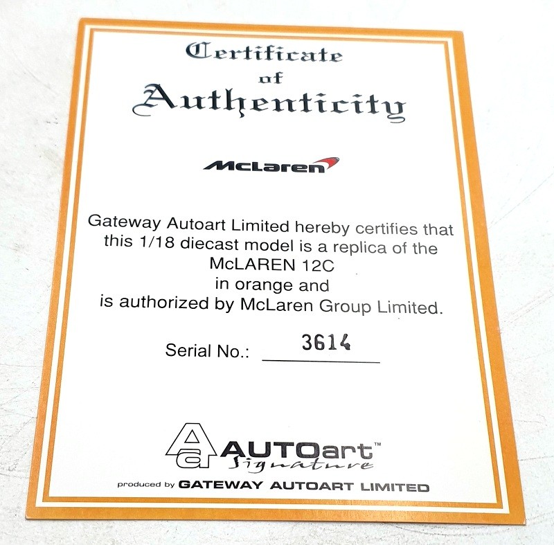 AUTOart 76006 McLaren Mp4-12c Orange 2011 for sale online | eBay