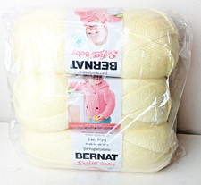 BERNAT Softee Baby Yarn Yellow Lot of 3 Skeins Acrylic New in Package