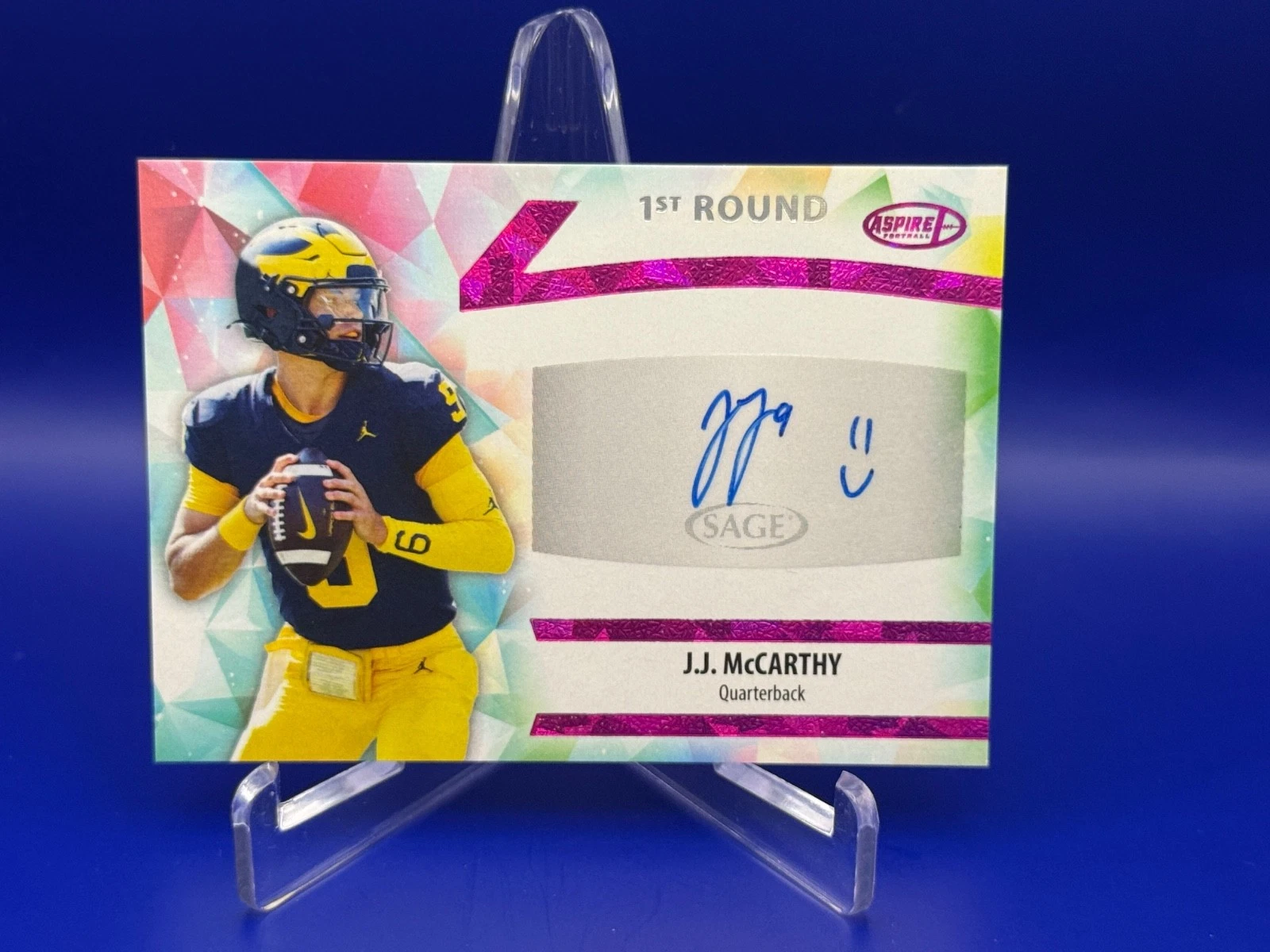 JJ McCarthy Sage Aspire Autographs #ASPJJM Pink