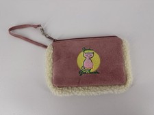 Junior Girl Scouts Pink Faux Suede/Sherpa Wristlet Pouch 5.5&rdquo; X 4&rdquo;