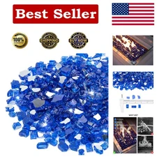 Cobalt Blue Reflective Fire Glass - 10-Pound Pack for Stylish Fire Pits