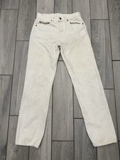 VTG Levis 501 0651 White Button Fly Denim Jeans Straight Leg 1980s 32x32