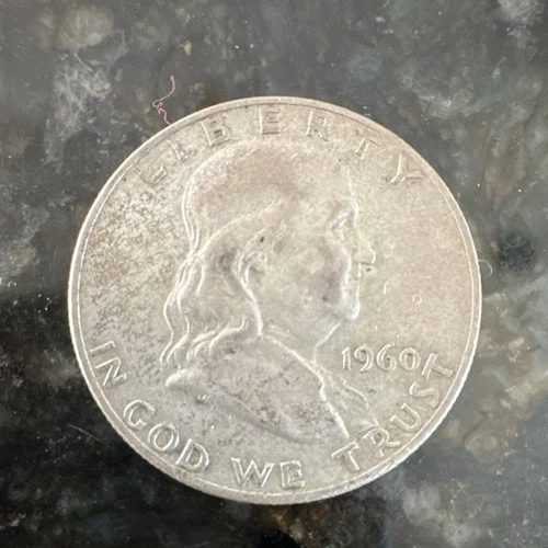 1960 Franklin Half Dollar 50C 90% Silver Circulated Business Strike Coin