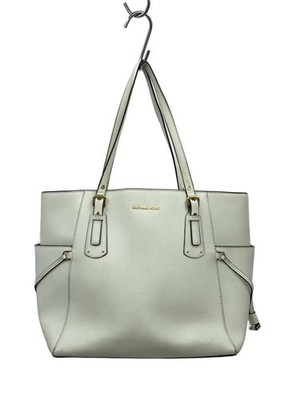 MICHAEL KORS VOYAGER EW TOTE Leather Tote Bag White 30H7GV6T9L