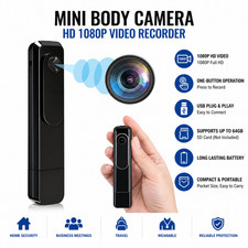 Mini Body Camera HD 1080P Portable Video Recorder Clip-on Security Cam No WiFi
