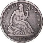 1840 50c Seated Liberty Silver Half Dollar ~ Fine Details