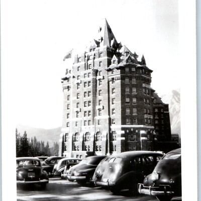Banff Springs Hotel Fairmont Alberta Canada Vintage Photo c1940s Snapshot Cars