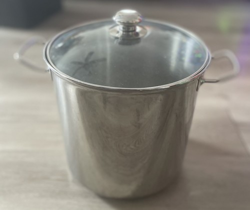 Williams Sonoma 12 QUART 18/10 Stainless Steel Pasta Pot Stock Pot With Lid - Picture 3 of 11