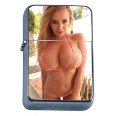 Georgia Atlanta Pin Up Girls D12 Flip Top Oil Lighter Wind Resistant 