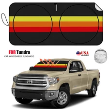 For Toyota Tundra Car Windshield Sun Shade Foldable UV Block Cover Black L8