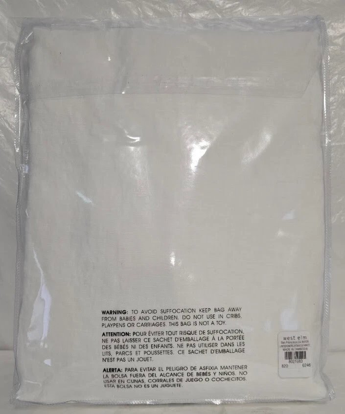 Ducha de lino West Elm European 1 cortina 72" x 74" blanca Foto 2 de 2