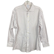 Brooks Brothers Shirt Mens 16 2/3 White Check Regent Shirt Non Iron Button Down