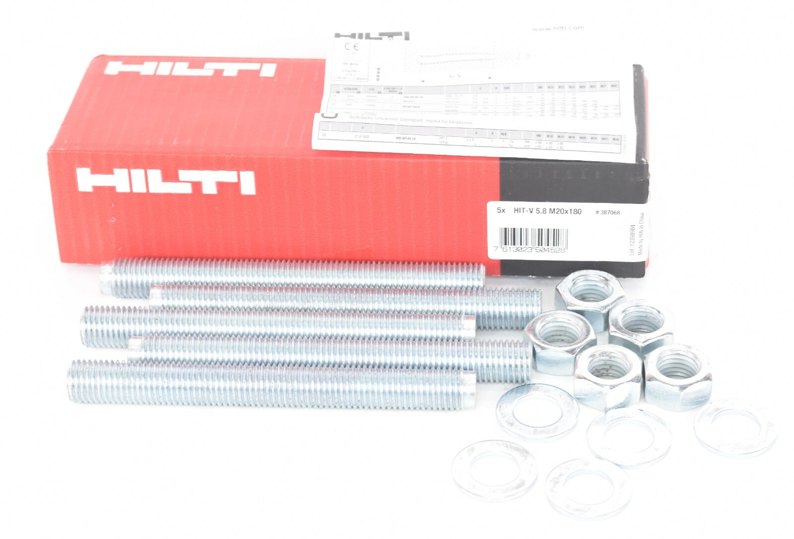 Hilti HIT-V 5.8 M20x180 Anchor Rod 5 Pack C20 | eBay