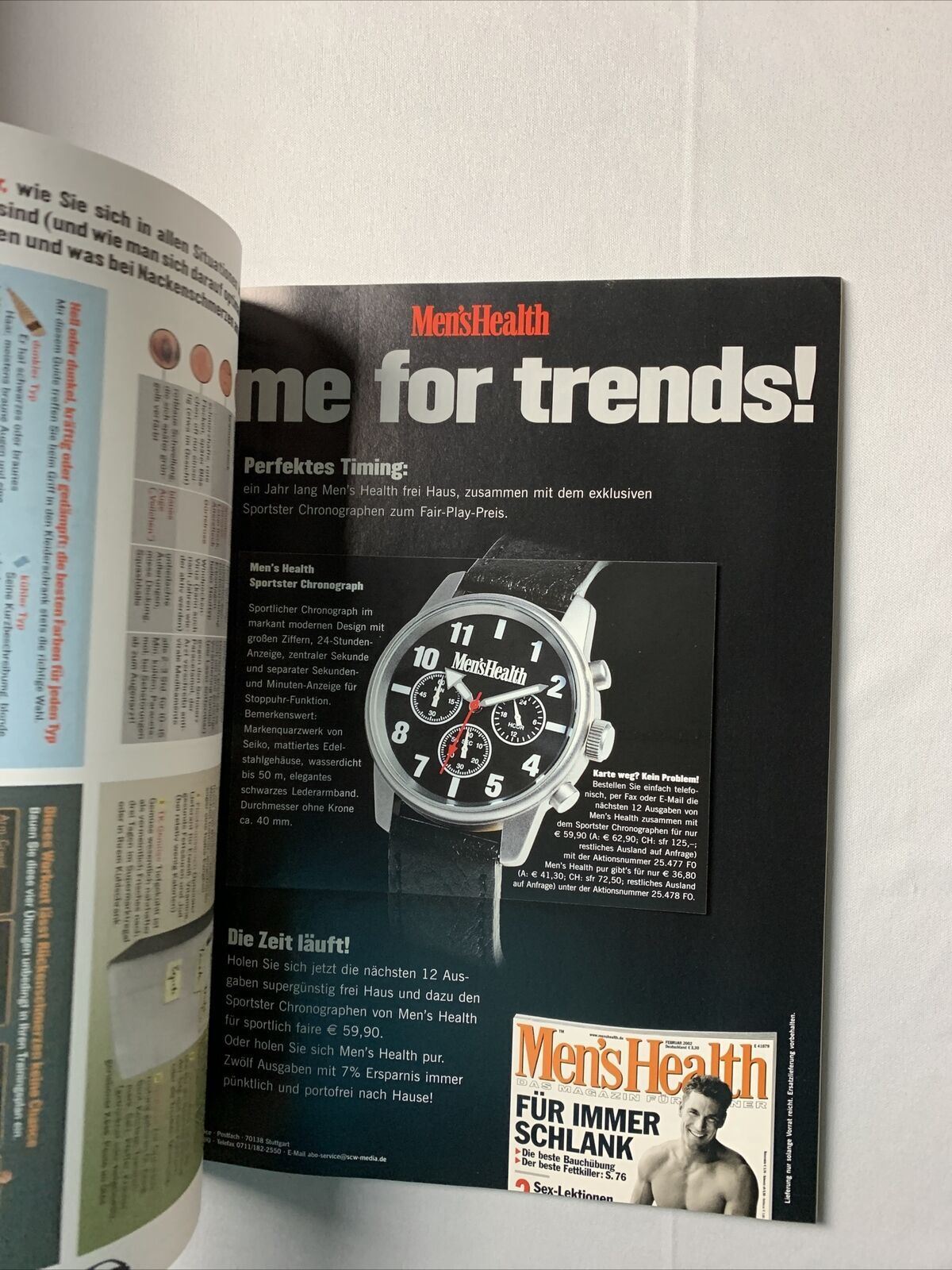 Vintage Men’s Health German Magazine October 2002 Wie Manner Perfect