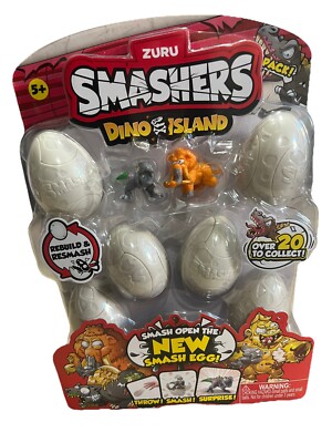 Zuru Smashers Dino Island, Dinosaur Smash Eggs 8 Pack , Rebuild And Resmash
