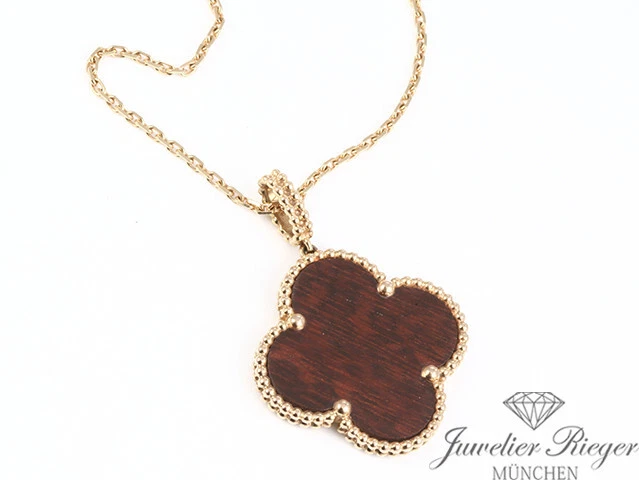 Van Cleef & Arpels Collier Magic Alhambra Rosegold 750 2016 Holz Wood Gold - Bild 4 von 4