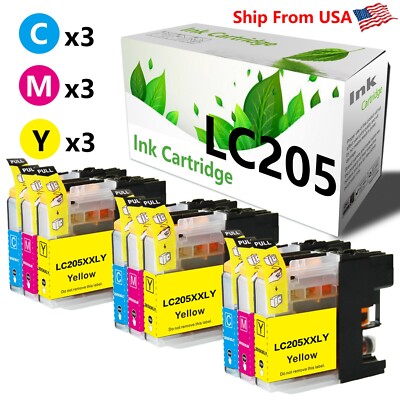 9-PacK LC205 LC205 Ink Cartridge Fit For MFC-J4620DW MFC-J4320DW MFC-J4420DW